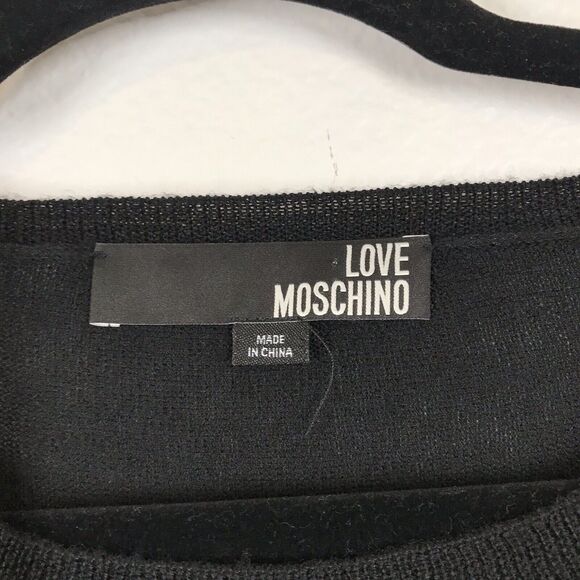 Love Moschino Black Tunic Sweater Size Medium? Asym Sleeve Knit Wool Blend. - Picture 8 of 10